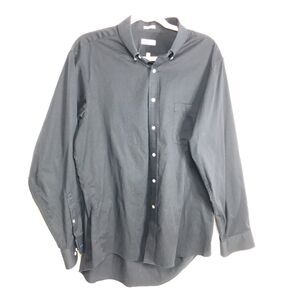 IZOD Button Up Dress Shirt Black Regular Fit Mens Size 16.5